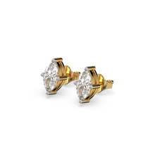 Load image into Gallery viewer, Astra Marquise - Pure Gold Lab Diamond Solitaire Stud Earrings

