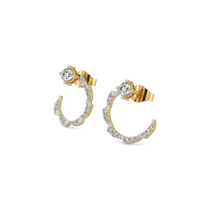 Load image into Gallery viewer, Stellar Shine – Lab Diamond Solitaire Hoop Earrings
