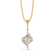Load image into Gallery viewer, Threaded in Pear - Pure Gold Lab Diamond Solitaire Pendant
